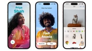 ثلاثة هواتف iPhone 15s من الأمام