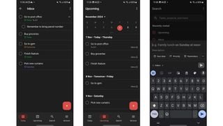 ثلاث لقطات من Todoist