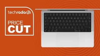 An Apple MacBook Pro 14-inch against a techradar PRICE CUT background