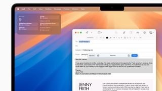 أدوات الكتابة الذكية من Apple تعمل على جهاز Mac.