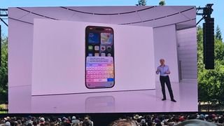 Apple Intelligence feature on stage at WWDC 2024