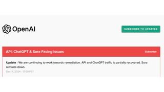 OpenAI Status Page Latest Update 850PM ET
