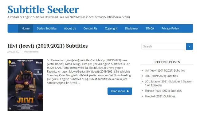 Subtitle Seeker is a website that translates series and movies into different foreign languages.