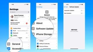 التحقق من تحديث البرنامج على نظام iOS