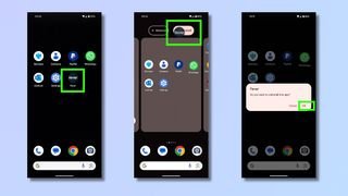 لقطة شاشة توضح كيفية إلغاء تثبيت التطبيقات على هاتف Android - أيقونة التمرير على الشاشة الرئيسية