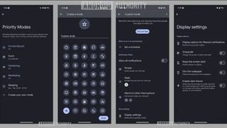 لقطات تعرض أوضاع الأولوية في بيتا Android 15