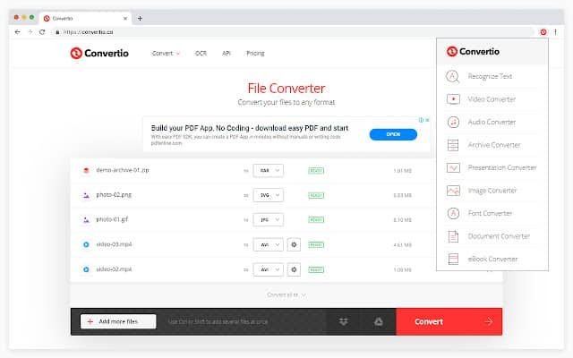 يعتبر موقع Convertio واحدًا من أفضل 10 مواقع لتحويل الصور إلى PDF مجانًا