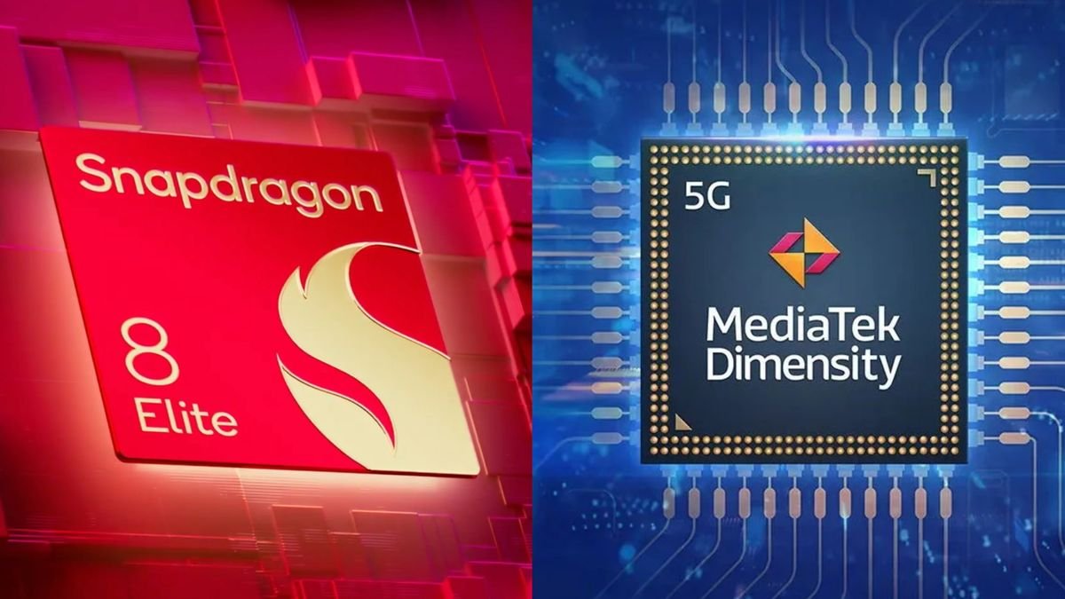 The Snapdragon 8 Elite logo alongside the MediaTek Dimensity logo