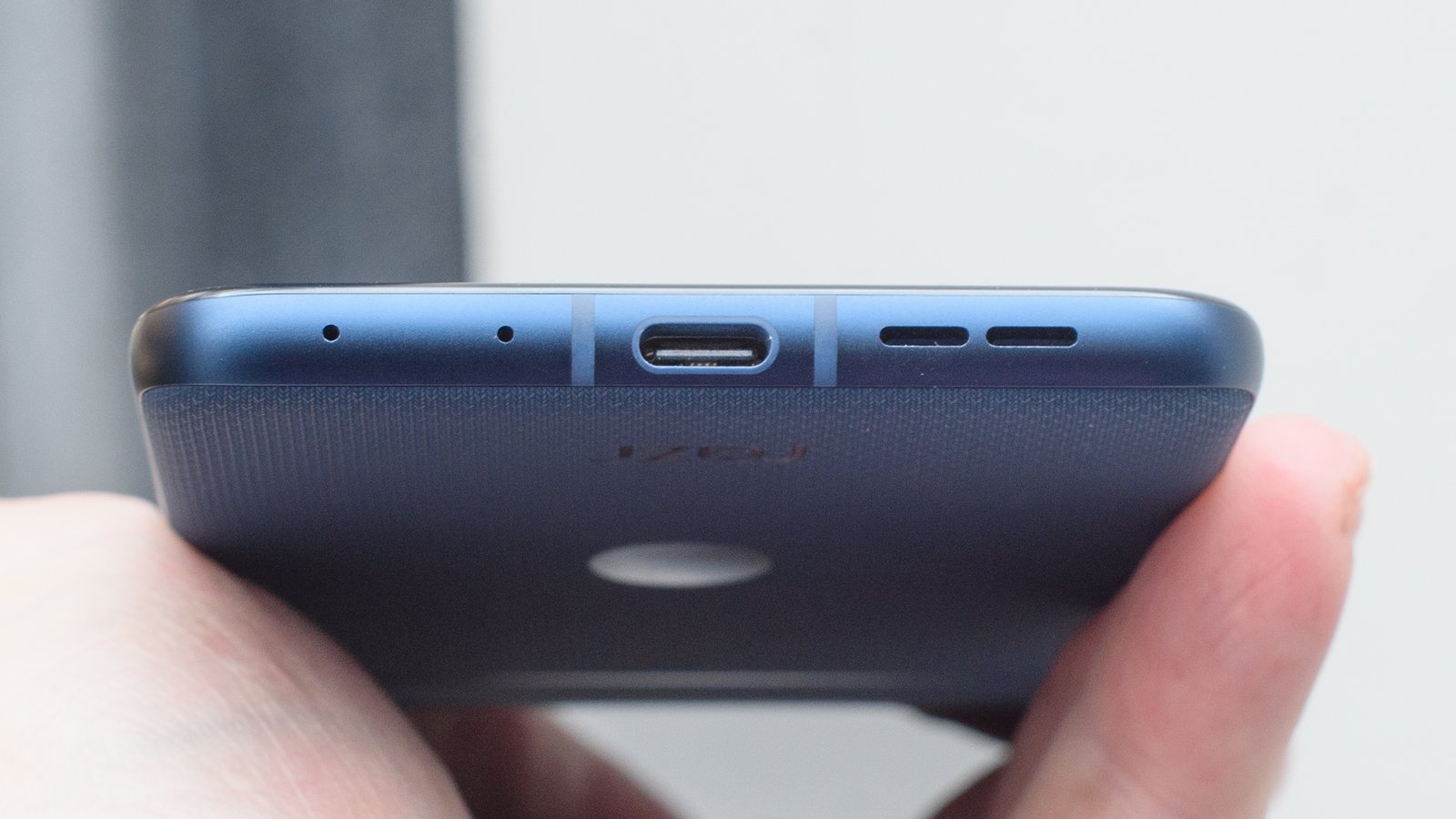 Motorola Razr 2025 from bottom showing USB-C port