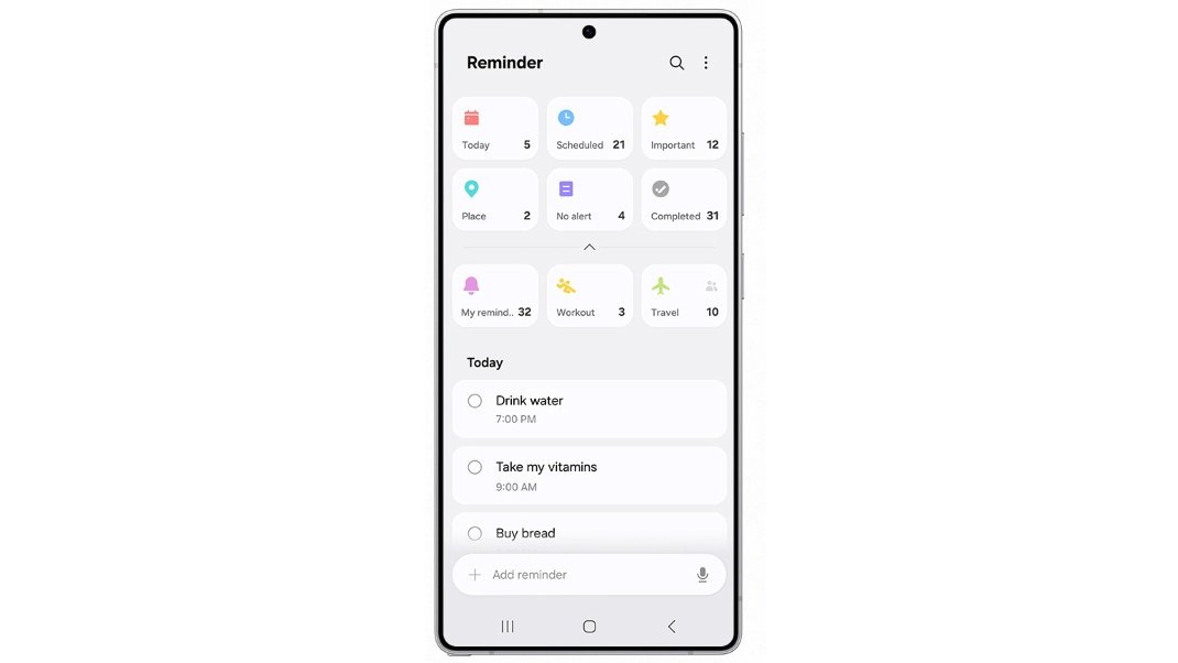شاشة تعرض جزءًا من واجهة المستخدم 8 على هاتف Samsung