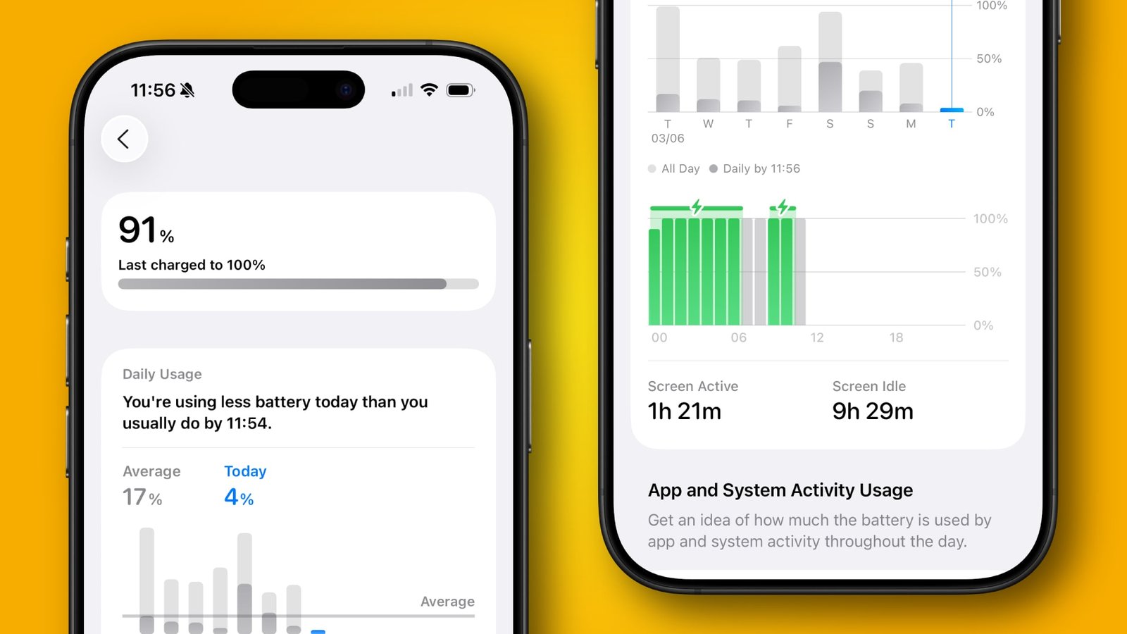 iOS 26 ميزات معروضة على طرازين iPhone 16 Pro.