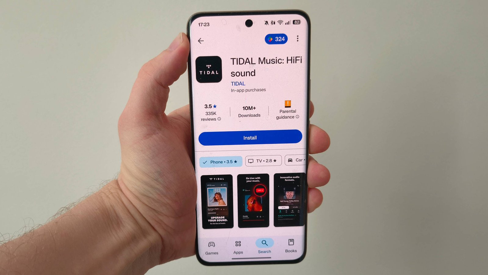تطبيق Tidal على متجر Play لهاتف Android.