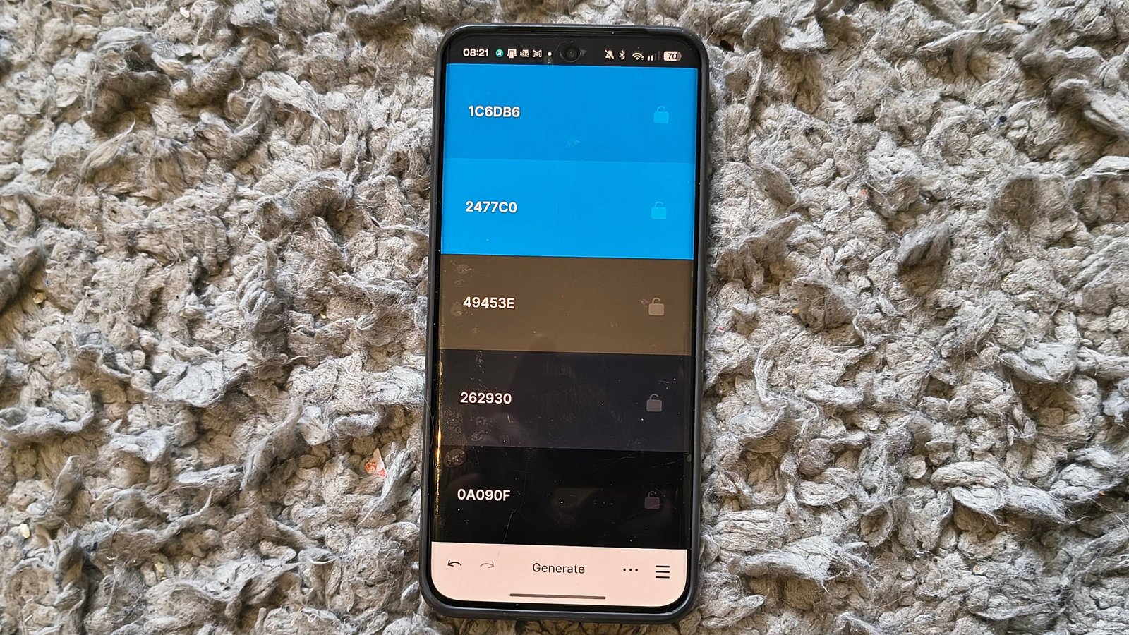 تطبيق Coolors على هاتف Android