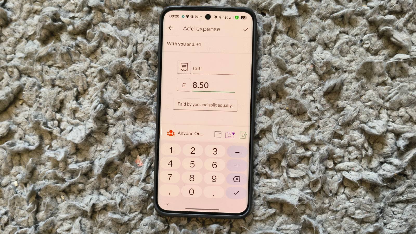 تطبيق Splitwise على هاتف Android