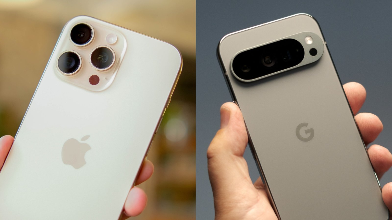 iPhone 16 Pro Max بجوار Google Pixel 9 Pro