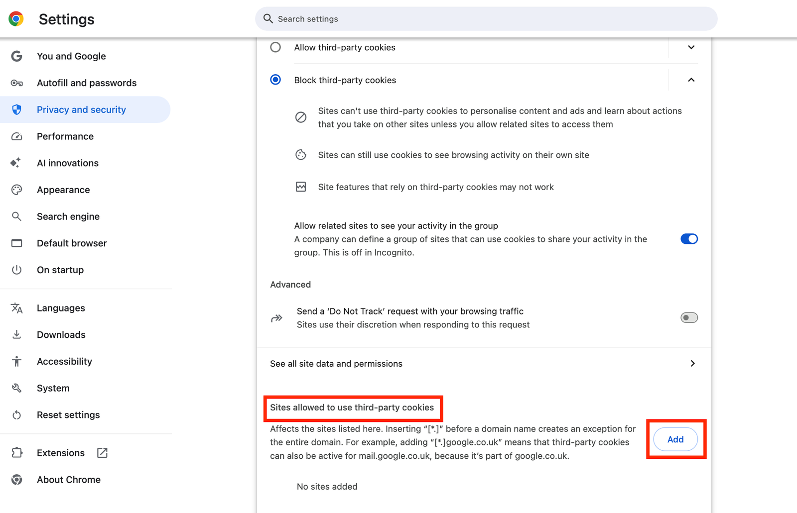 Chrome private browsing