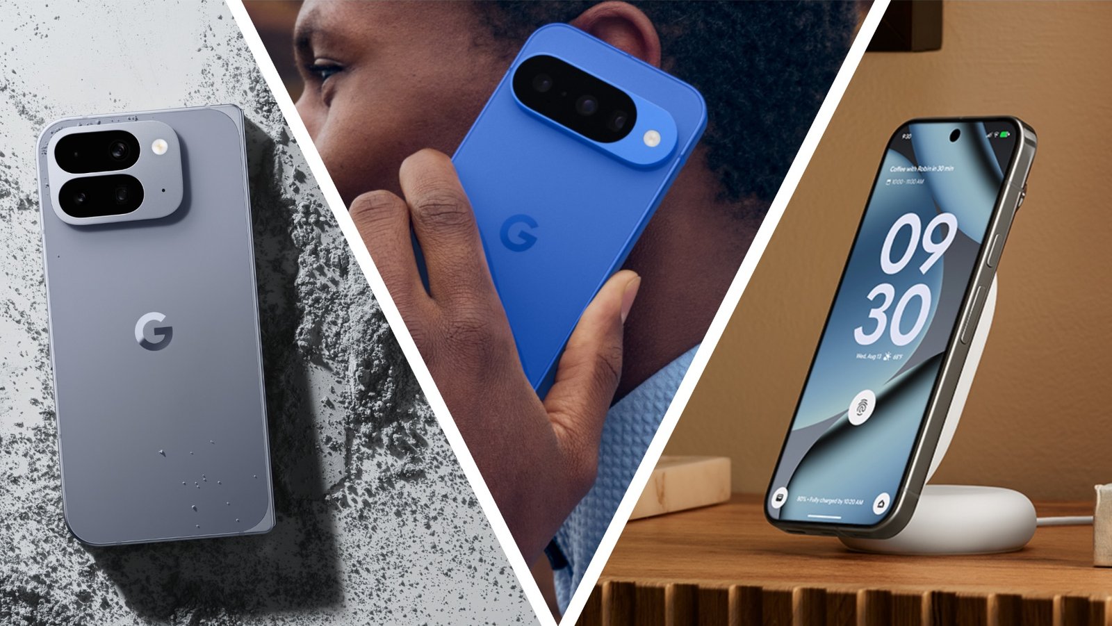 The Google Pixel 10 Pro Fold و Pixel 10 و PixelsNap Stand